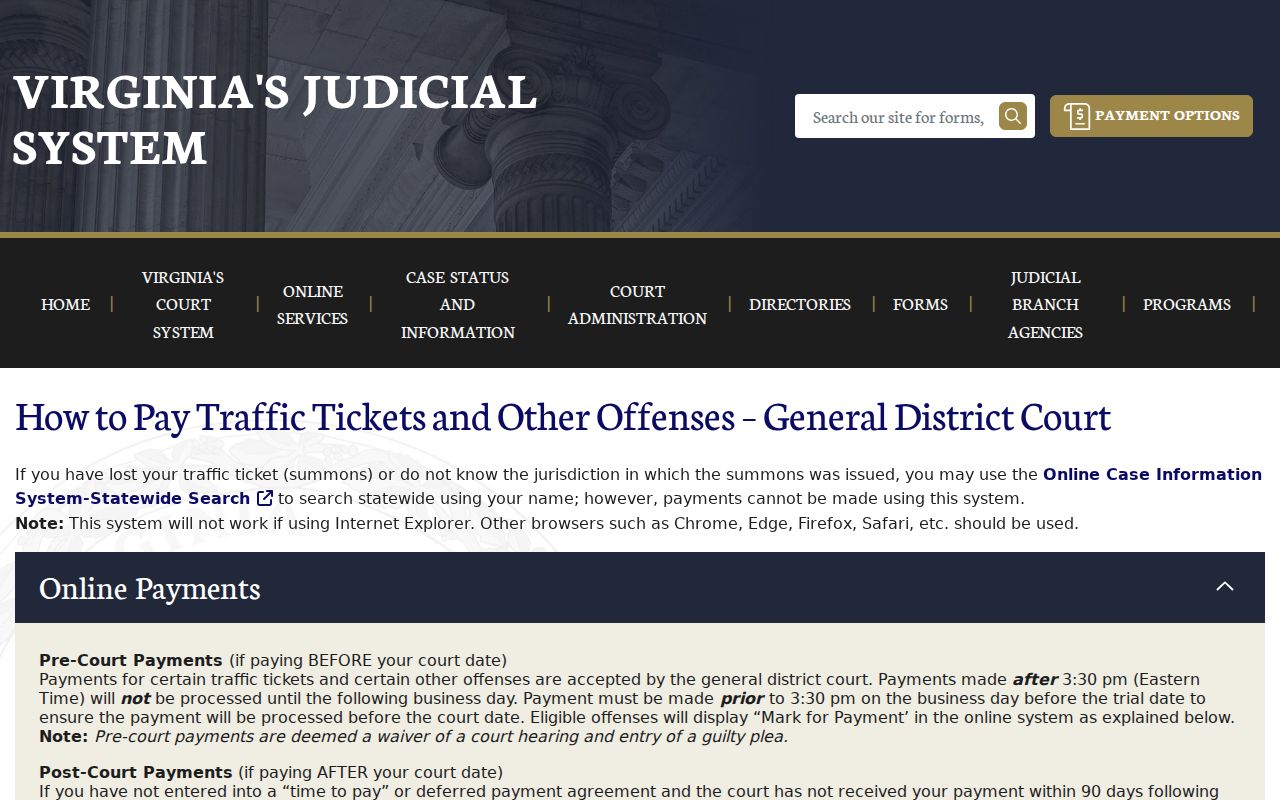 Buchanan County traffic warrant court search by name case or hearing date