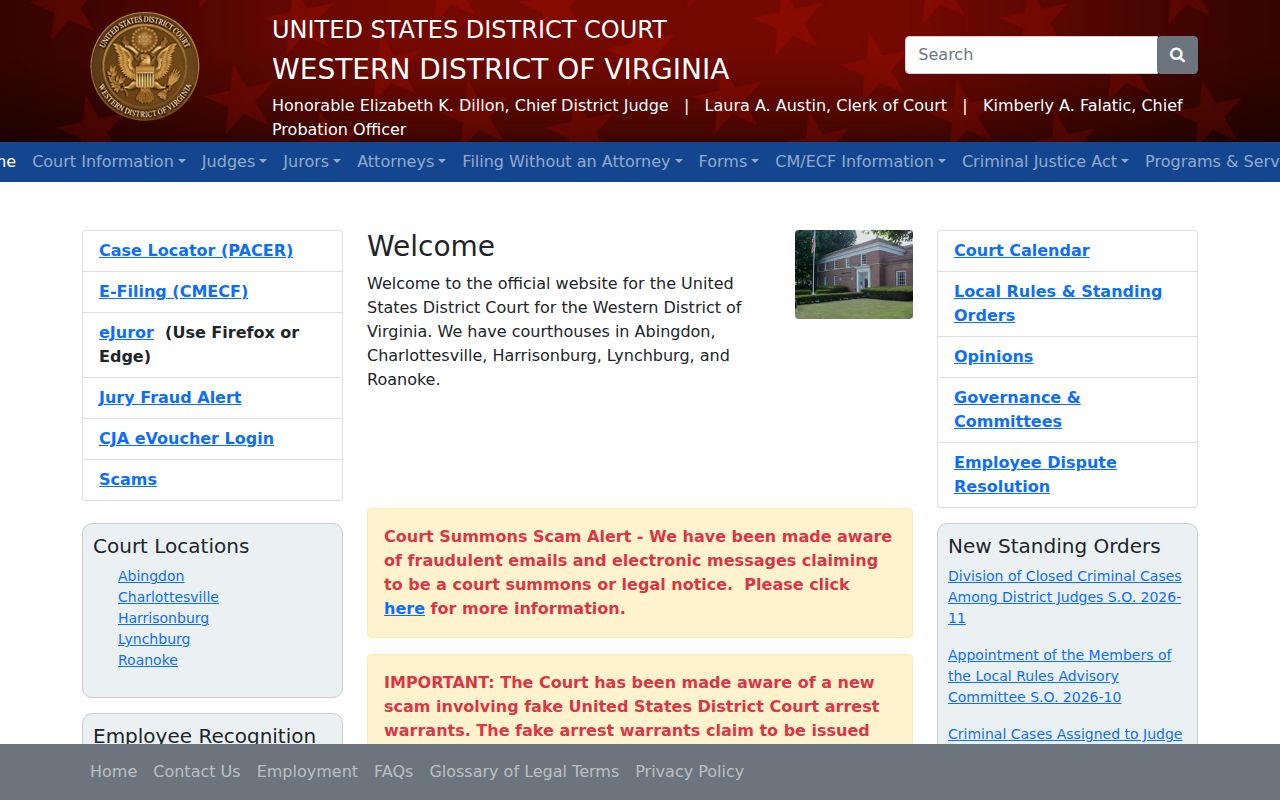 Buchanan County federal warrant court district and divisions